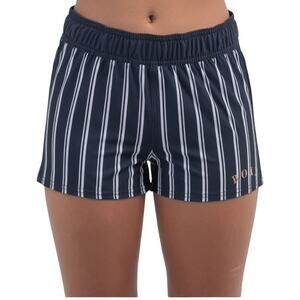 Roxy Girls' Same Time Board Shorts Navy Blue White Striped Girls 14 / XL